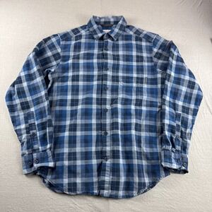 Columbia Shirt Mens S Blue Plaid Long Sleeve Button Up Outdoors Camping Fishing